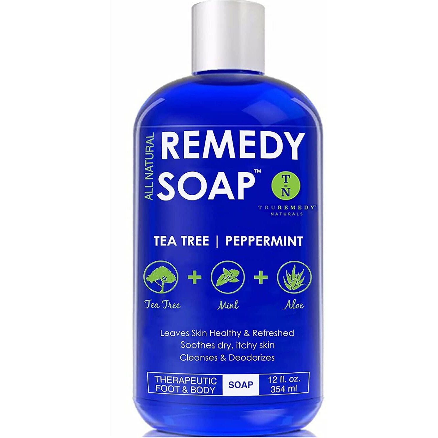 Truremedy Naturals Remedy Tea Tree Oil Body Soap - Body Wash That Helps Body Odor, Ringworm, & Skin Irritations (1 Pk, 12 Oz)