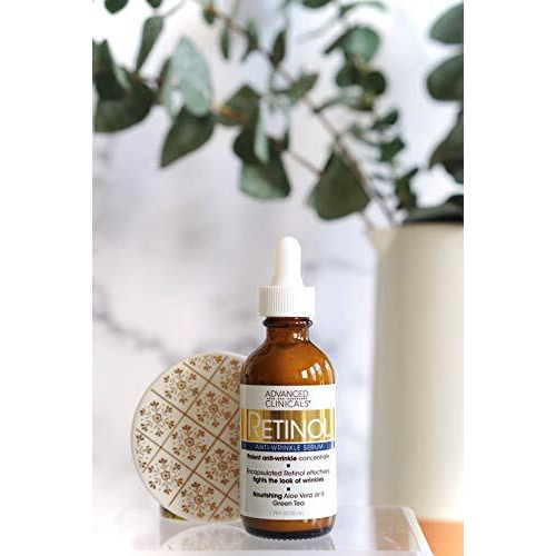 Advanced Clinicals 2 Piece Retinol Skin Care Set. 16Oz Spa Size Retinol Firming Cream And 1.75Oz Retinol Serum For Wrinkles, Fine Lines, Age Spots.