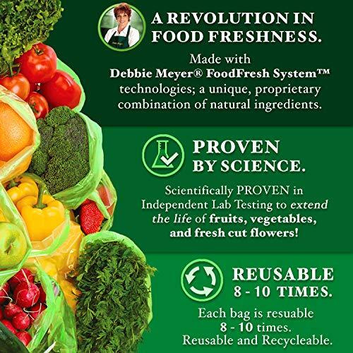 Debbie Meyer Greenbags 20-Pack (8M, 8L, 4Xl) - Keeps Fruits, Vegetables, And Cut Flowers, Fresh Longer, Reusable, Bpa Free, Made In Usa