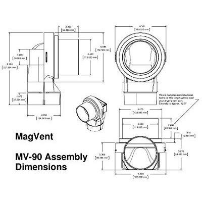 Magvent Mv-90 Magnetic Dryer Vent Coupling