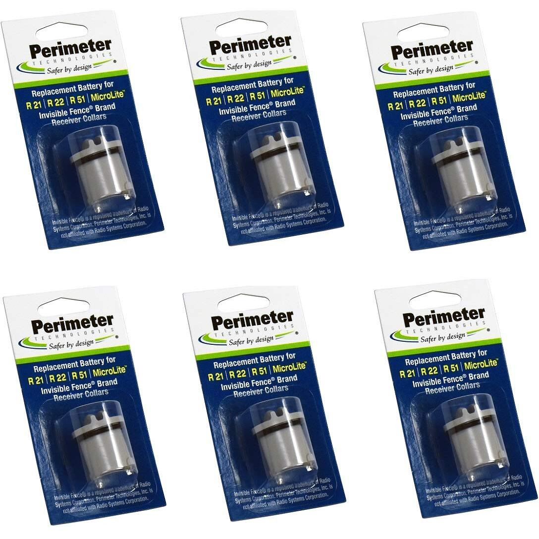 Perimeter Technologies Six Pack Dog Fence Batteries For Invisible Fence R21 Or R51 Receiver Collars