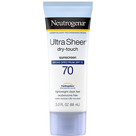 Neutrogena Ultra Sheer Dry-Touch Water Resistant And Non-Greasy Sunscreen Lotion With Broad Spectrum Spf 70, 3 Fl Oz (Pack Of 1)