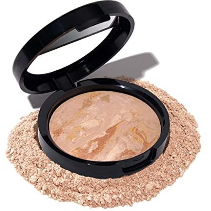 Laura Geller New York Award-Winning Baked Balance-N-Brighten Color Correcting Powder Foundation - Fair - Buildable Light To Medium Coverage - Demi-Matte Natural Finish