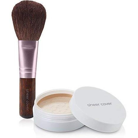Sheer Cover Perfect Shade Mineral Foundation, Medium Shade, Patented Pigments, Trueshade Technology For Color Match, Contains Antioxidants And Botanicals, Free Foundation Brush, 4Gms