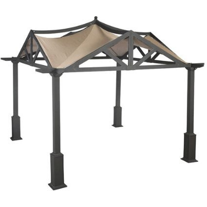 Garden Winds Replacement Canopy For Garden Treasures Pergola Gazebo - Standard 350 - Beige