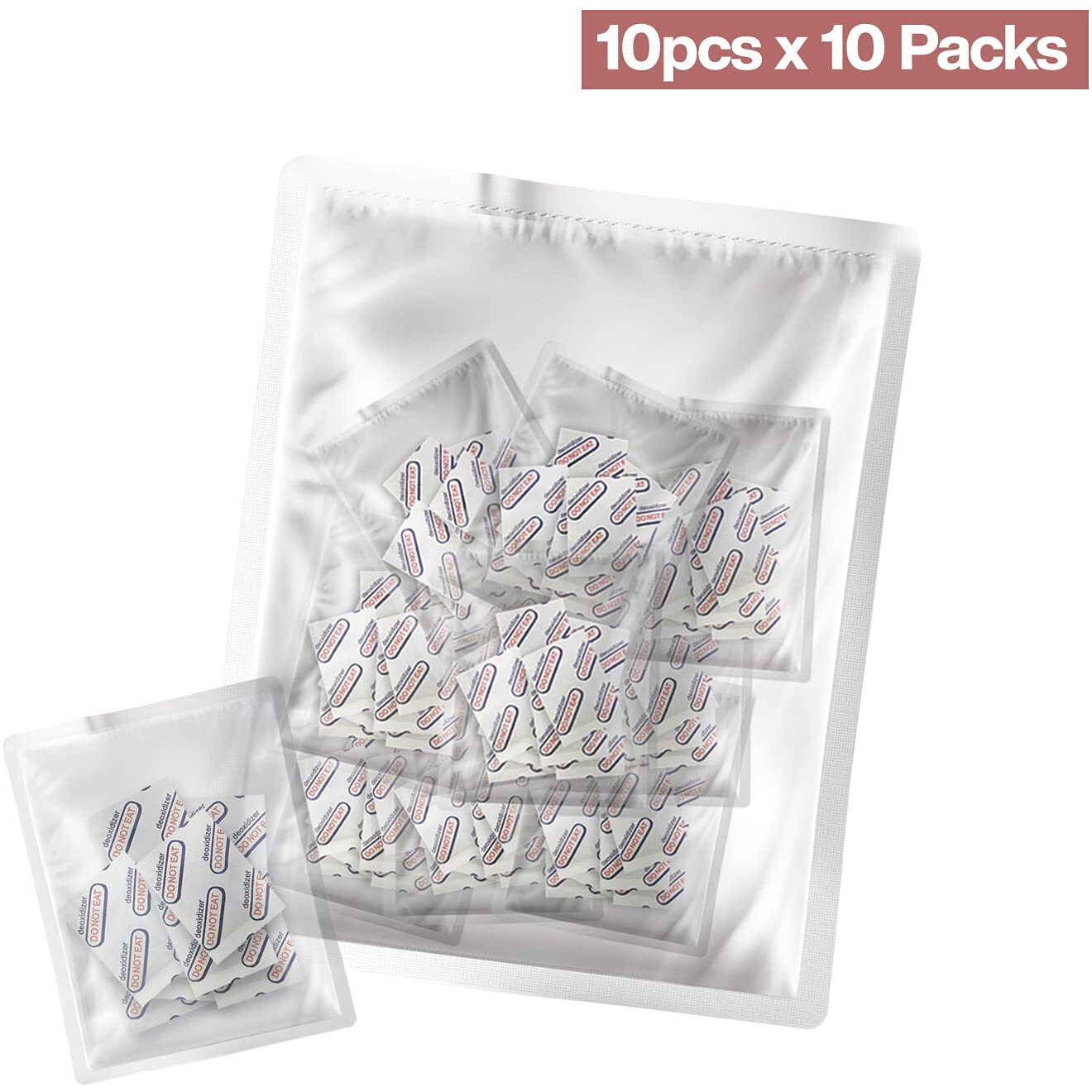 300Cc Oxygen Absorbers (100 Packets - 10 Pack Of 10 Packets) For Food Storage, Food Grade Oxygen Absorbers Packets With Oxygen Indicator For Long Term Storage And Preservation(300Cc(100-Pack))