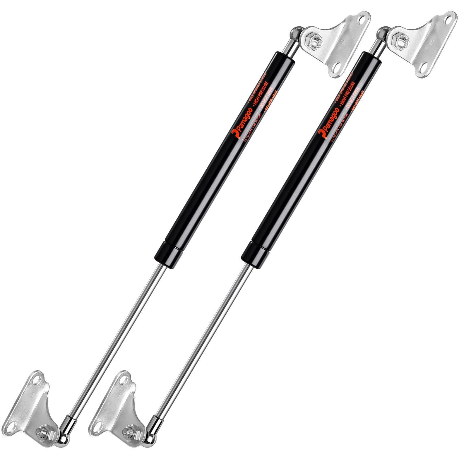 Pamagoo 20 Inch Gas Shock 100 Lbs 445 N Per Prop, Gas Strut Spring With L-Type Mounts For Heavy Duty Lid Tv Cabinets Cover Basement Floor Door Rv Bed (Only Fit 85-115 Lbs Weights), 2 Pack