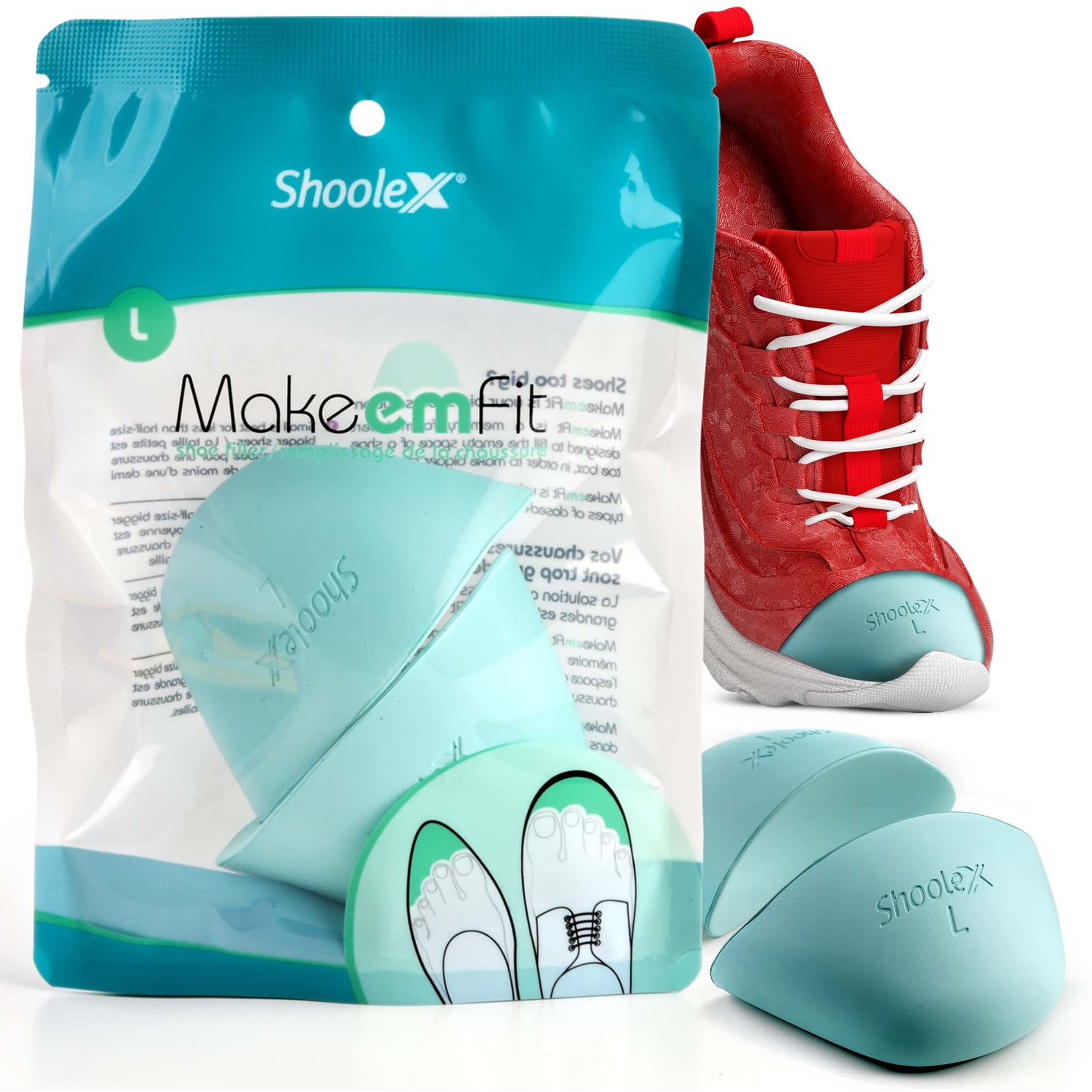 Shoolex Shoe Filler For Too Big Shoes Men/Women Toe Cushion Insert To Make Shoes Fit Tighter Memory Foam Shoe Size Reducer For Sport Dress Casual High Heels And Boots Small