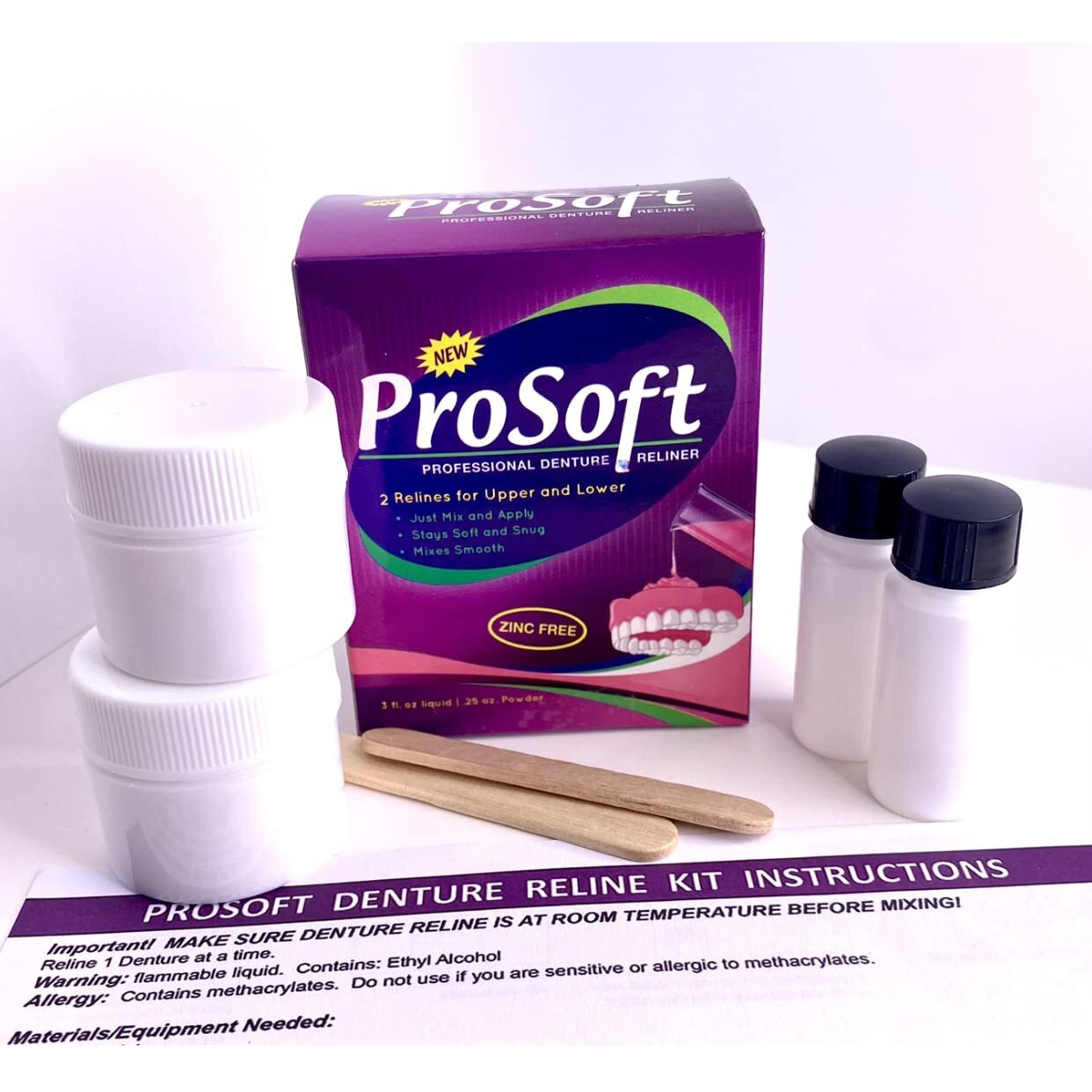 Prosoft Denture Reliner-Relines 2 Denture Plates