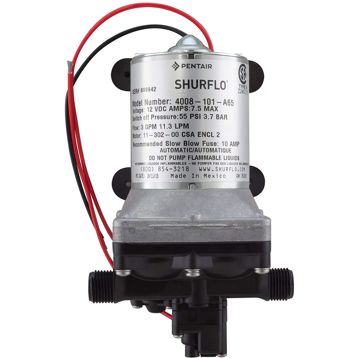 Shurflo 4008-101-A65 New 3.0 Gpm Rv Water Pump Revolution, 12V