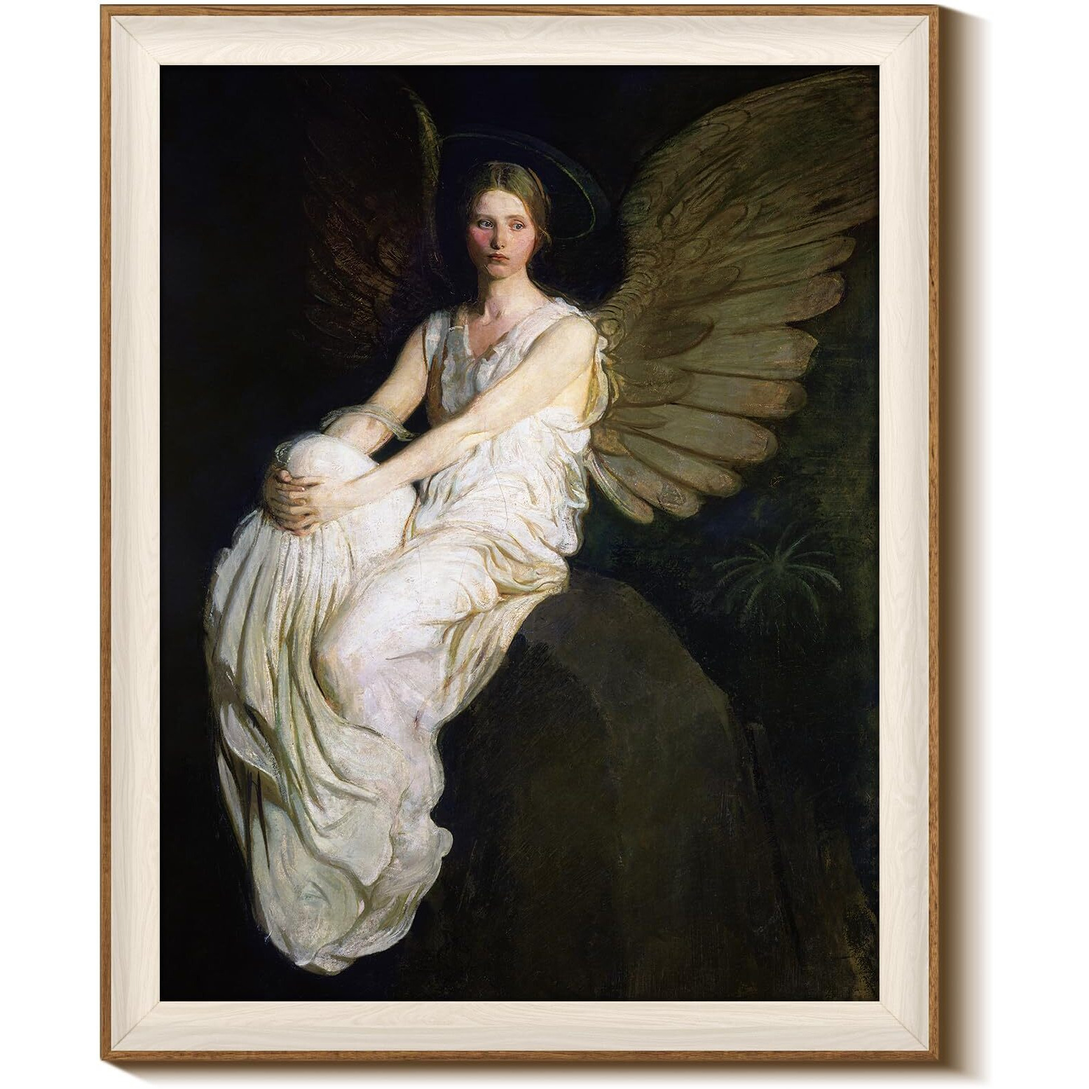 Insimsea Framed Canvas Wall Art Home Decor,Stevenson Angel Vintage America Country Memorial Classical Oil Painting Prints Decorative For Living Room, Bedroom, Office Wall Decor 16X20In