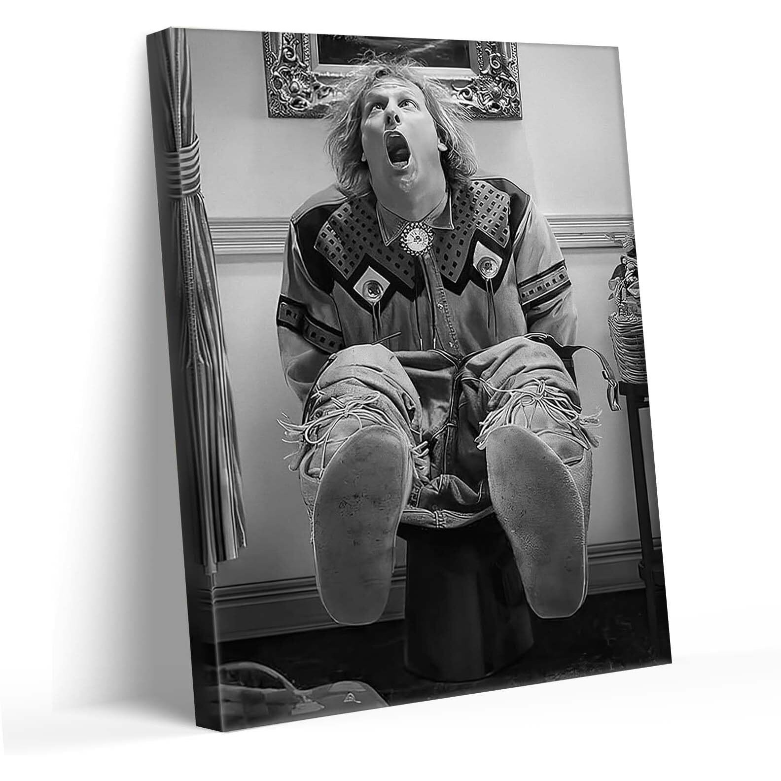 B.B.F Make Funny Framed Canvas Wall Art Bathroom Decor Black Humorous Comedy Movies Poster Dumb And Dumber Oil Painting Modern Artwork For Living Room Dorm Wall Home Decoration (20X24Inch)