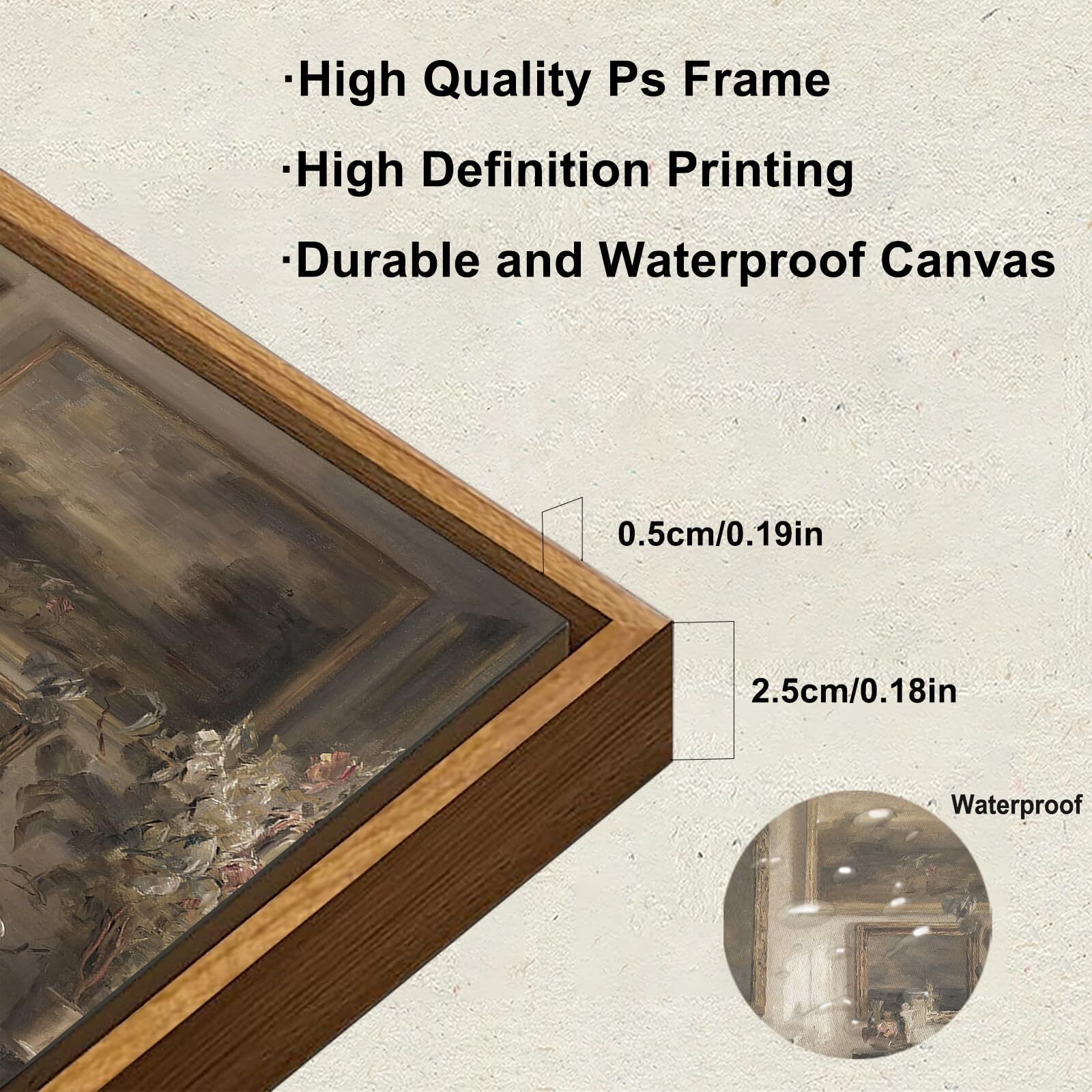 Kbkbart Vintage Wall Art, Farmhouse Decor, Moody Still Life Canvas Oil Painting, Dark Bathroom Art Prints, Neutral Antique Framed Art For Bedroom, Living Room, Gallery, Gifts (8"&quotX10"")