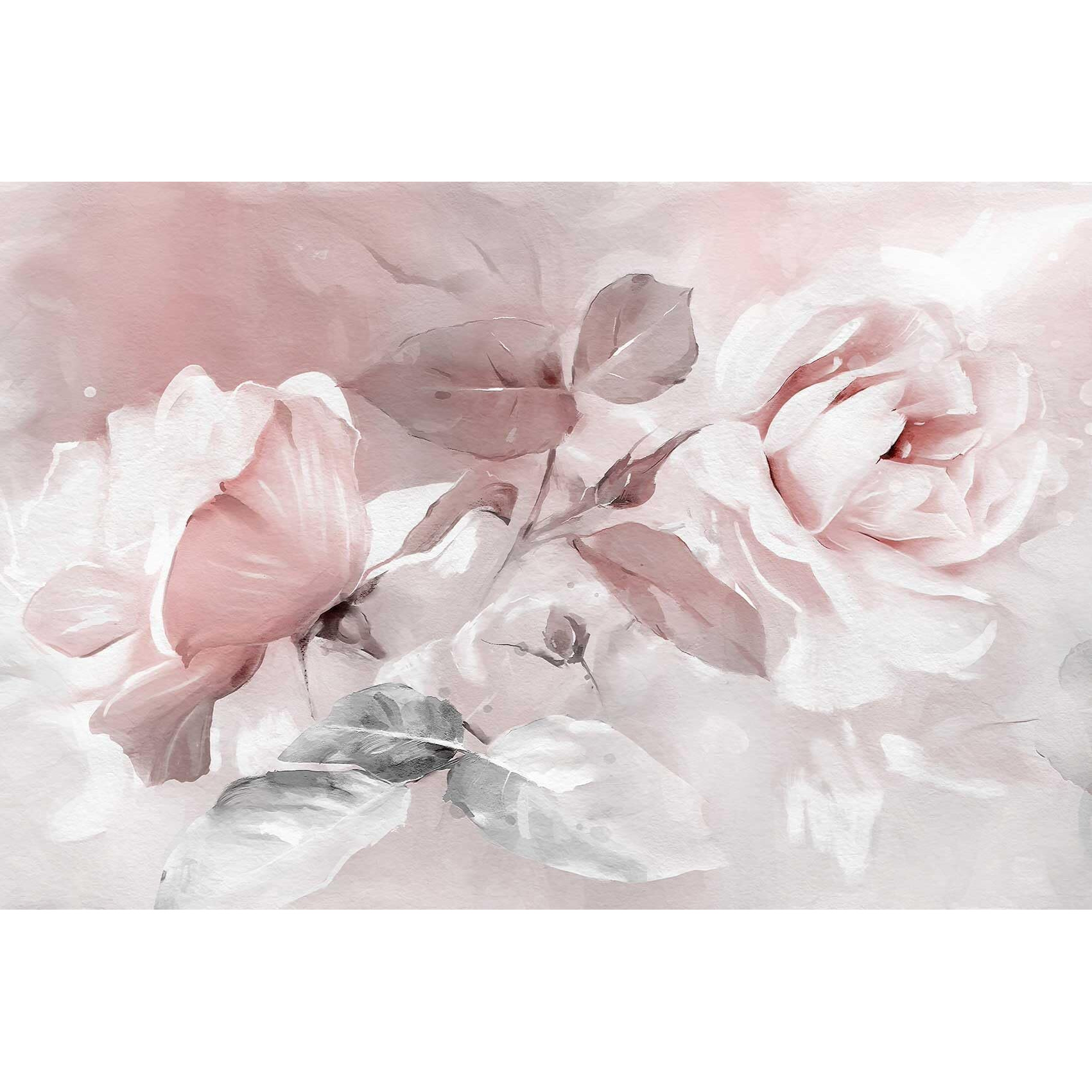 Wmjurel Rose Leaves Oil Painting Wallpaper, Large Wall Background Mural For Bedroom And Living Room(Non-Self-Adhesive)