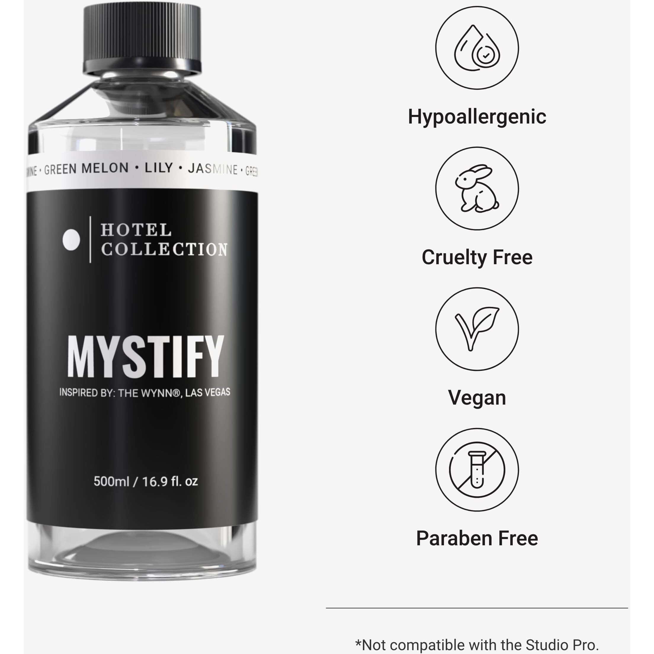 Hotel Collection - Mystify Essential Oil Scent - Luxury Hotel Inspired Aromatherapy Scent Diffuser Oil - Honeydew Melon, Sweet Raspberries, Lily, Jasmine & Lemon - For Essential Oil Diffusers - 500Ml
