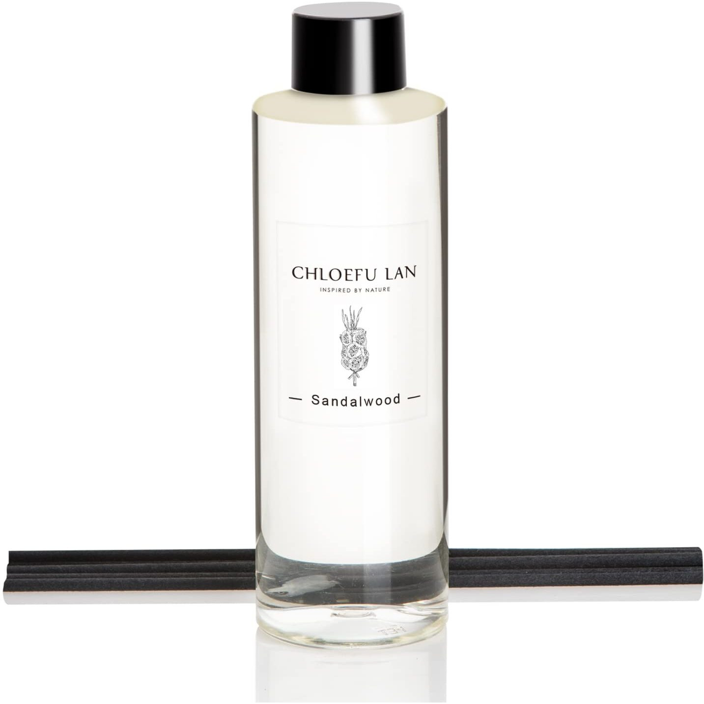 Chloefu Lan Sandalwood Essential Oil Scented Diffuser Oil 200Ml/6.76 Fl Oz For Home, Scented Oils Diffuser Refill, Diffuser Sticks, Bathroom Diffuser, Best For Aromatherapy, Spa And Home, 0% Alcohol