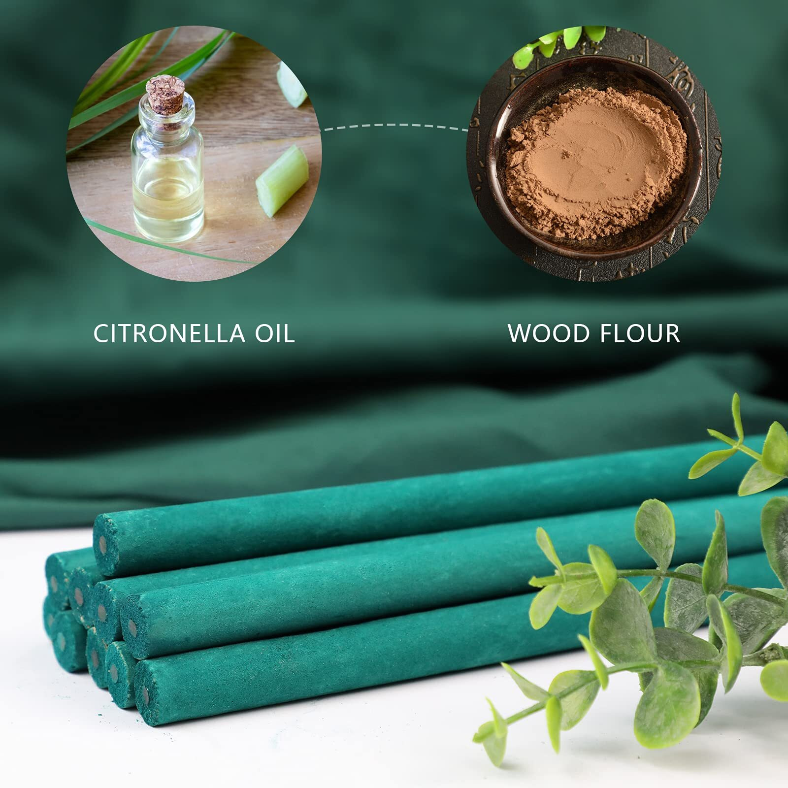 Citronella Incense Sticks, Large Incense Sticks 12 Pcs, Thicker Natural Citronella Oil, Lemongrass Scent Outdoor For Backyard, Garden, Camping, Yard, Garden