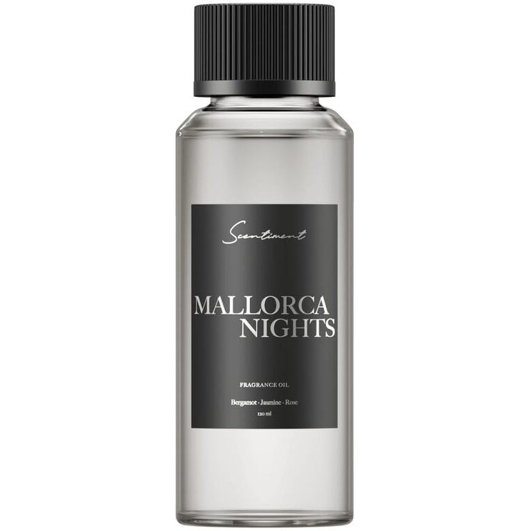 Scentiment - Mallorca Nights Hotel Diffuser Oil | Aromatherapy Home Fragrance | Luxurious Scent With Notes Of Bergamot, Jasmine, Rose, 120Ml