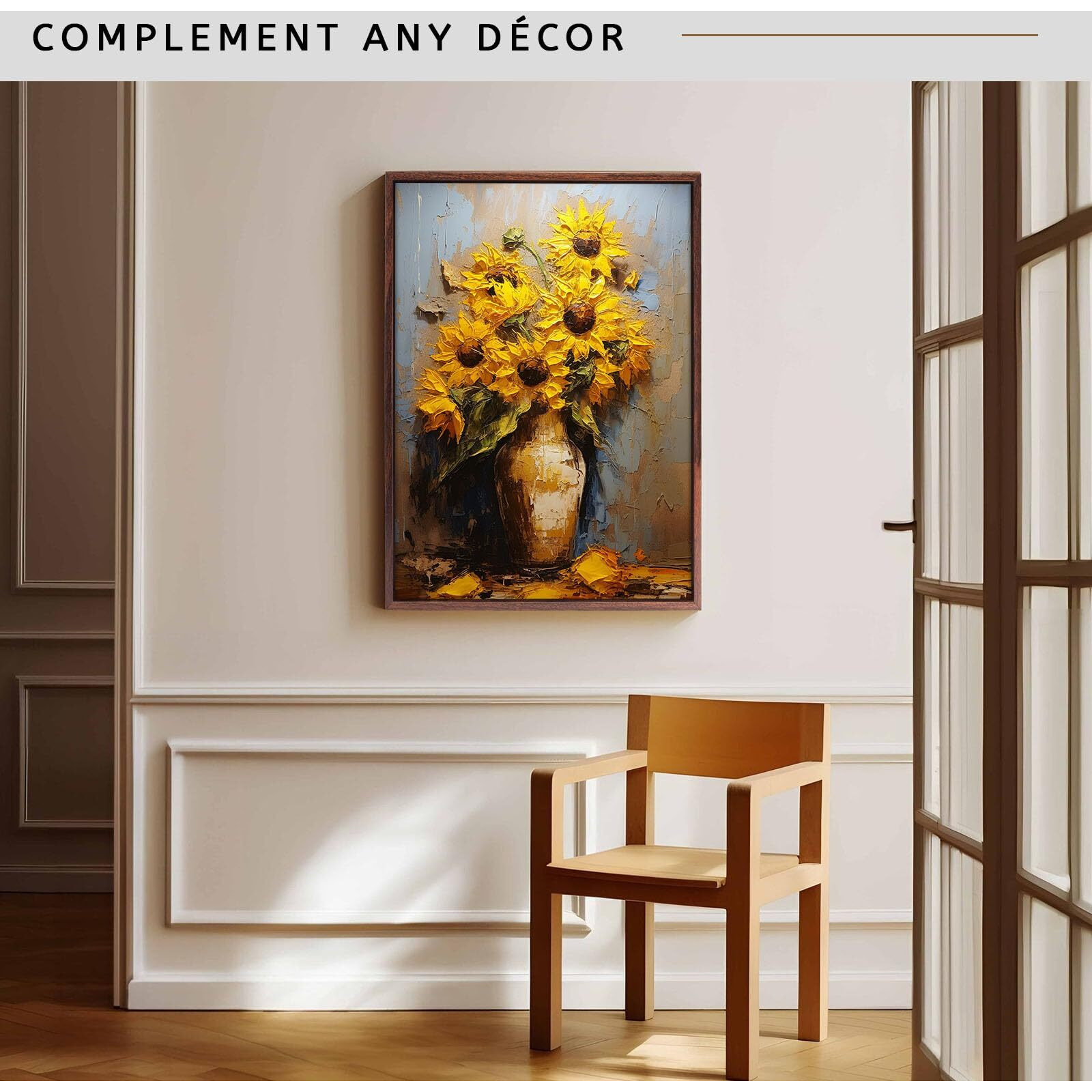 Canvas Floater Frame For 1    To 1 1/4    Deep Gallery-Wrapped Canvas, Modern Wood-Look Floating Frame For Finished Wall Art, Oil Paintings For Gallery Bedroom Studio, Made In Usa(Dark Brown,14X14Inch)