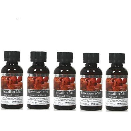 Hosley's Premium Hawaiian Mist Highly Scented Warming Oils-Box Of 5/55 Ml (1.86 Fl Oz) Ea. Bulk Buy. Ideal Gift For Weddings, Spa, Meditation, Bathroom Settings W1