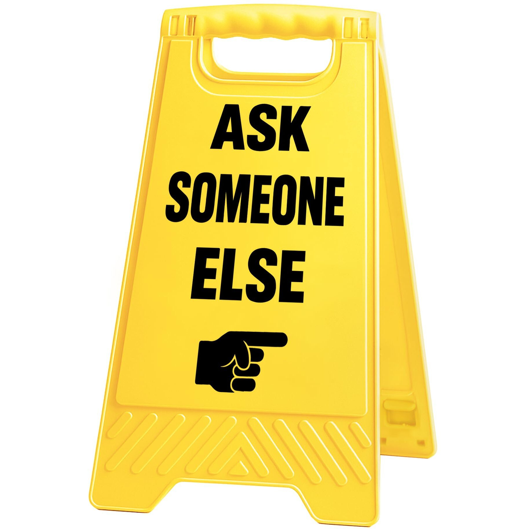 Exuberium Caution Funny Office Desk Decor Sign Gag Gifts For Women Coworkers Ask Someone Else Humorous Desk Decor Multi-Functional Phone Holder Mirror Table Sign Happy Birthday White Elephant Gifts