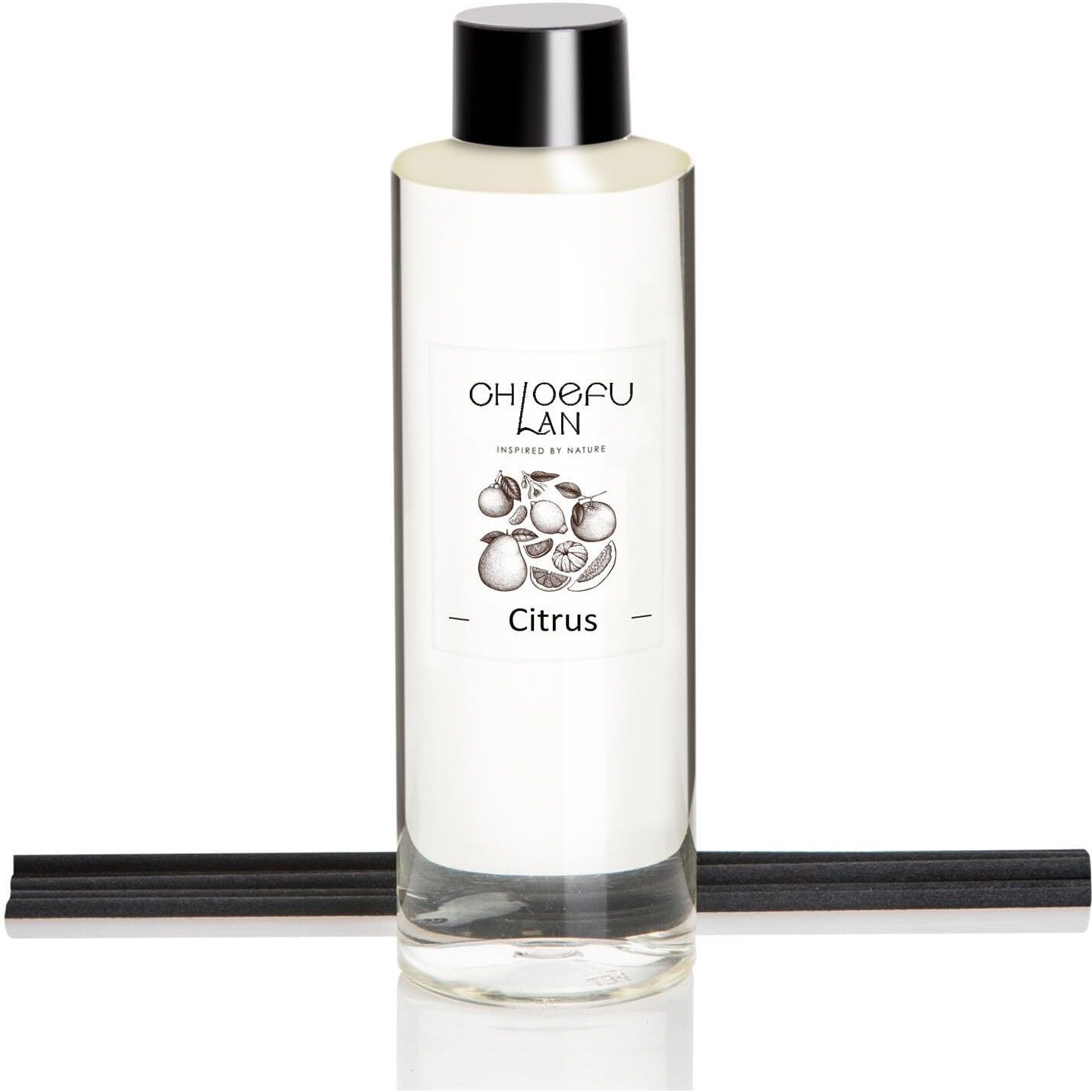 Chloefu Lan Citrus Scented Oil Diffuser Refill 6.76 Fl Oz Natural Essential Oil, Real Citrus Holiday Home Fragrance For Bathroom Office Decor