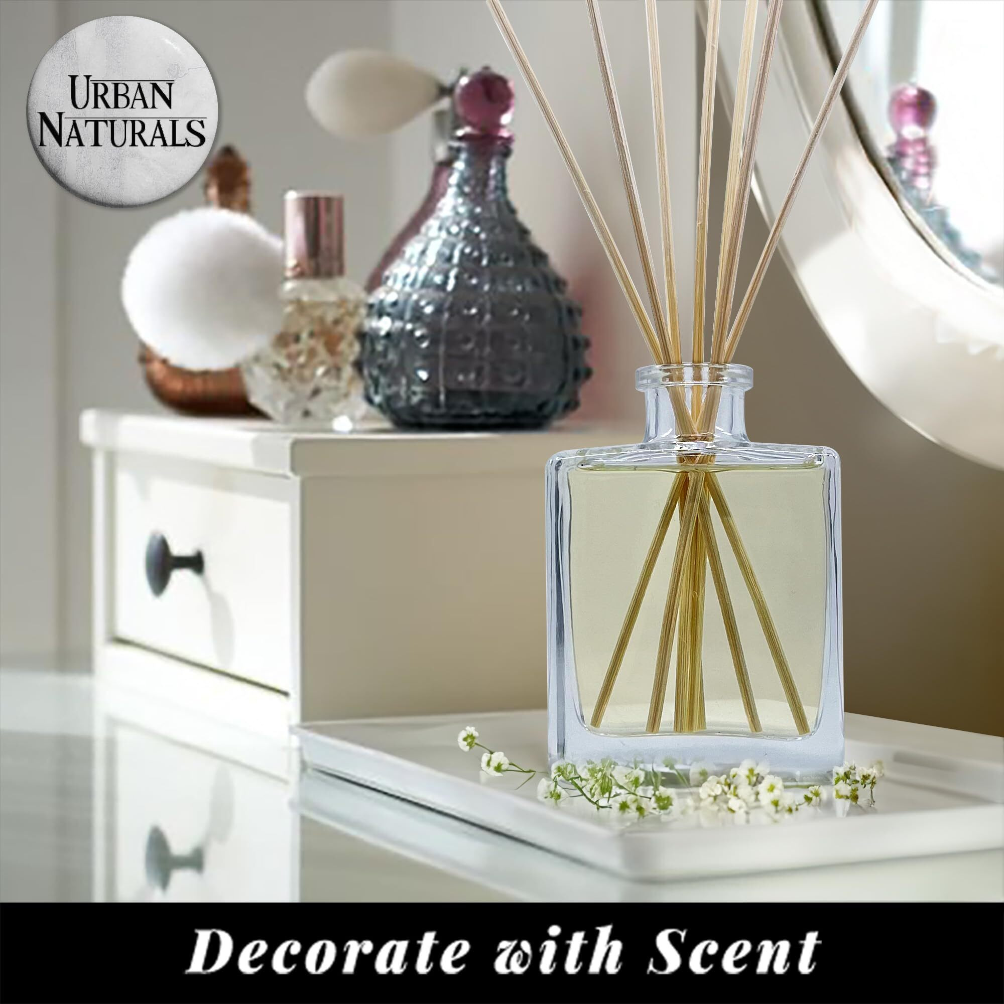 Urban Naturals Reed Diffuser Sticks 10 Inch Natural Rattan, 100 Count, Bulk Refill For Oil Diffuser Bottles, Diy Projects