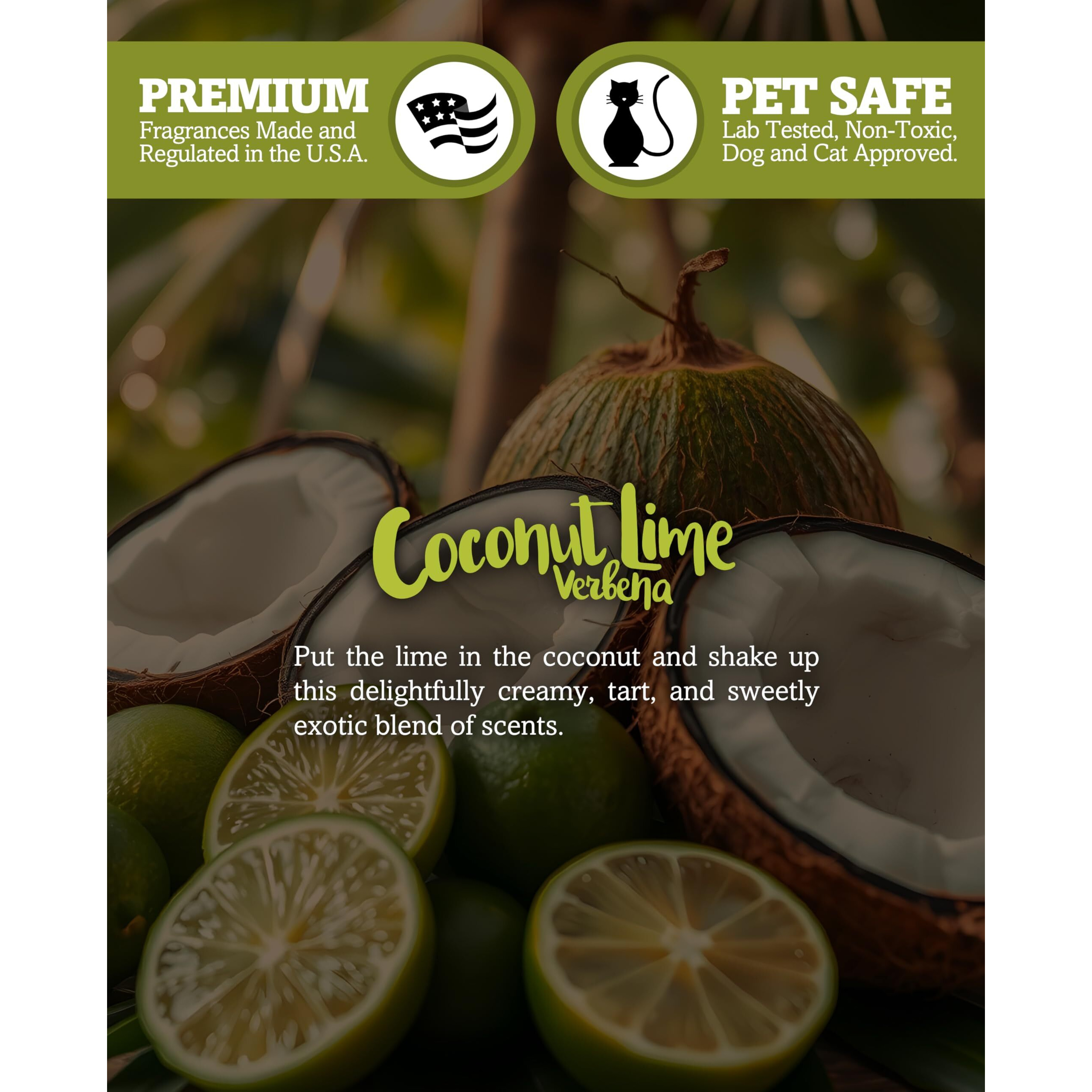 Shortie's Candle Company Coconut Lime Verbena Wax Melts Multi Pack - Formula 117-2 Highly Scented 3 Oz. Bars (6 Oz. Total) - Made With Natural Oils - Fruit & Berry Air Freshener Cubes Collection