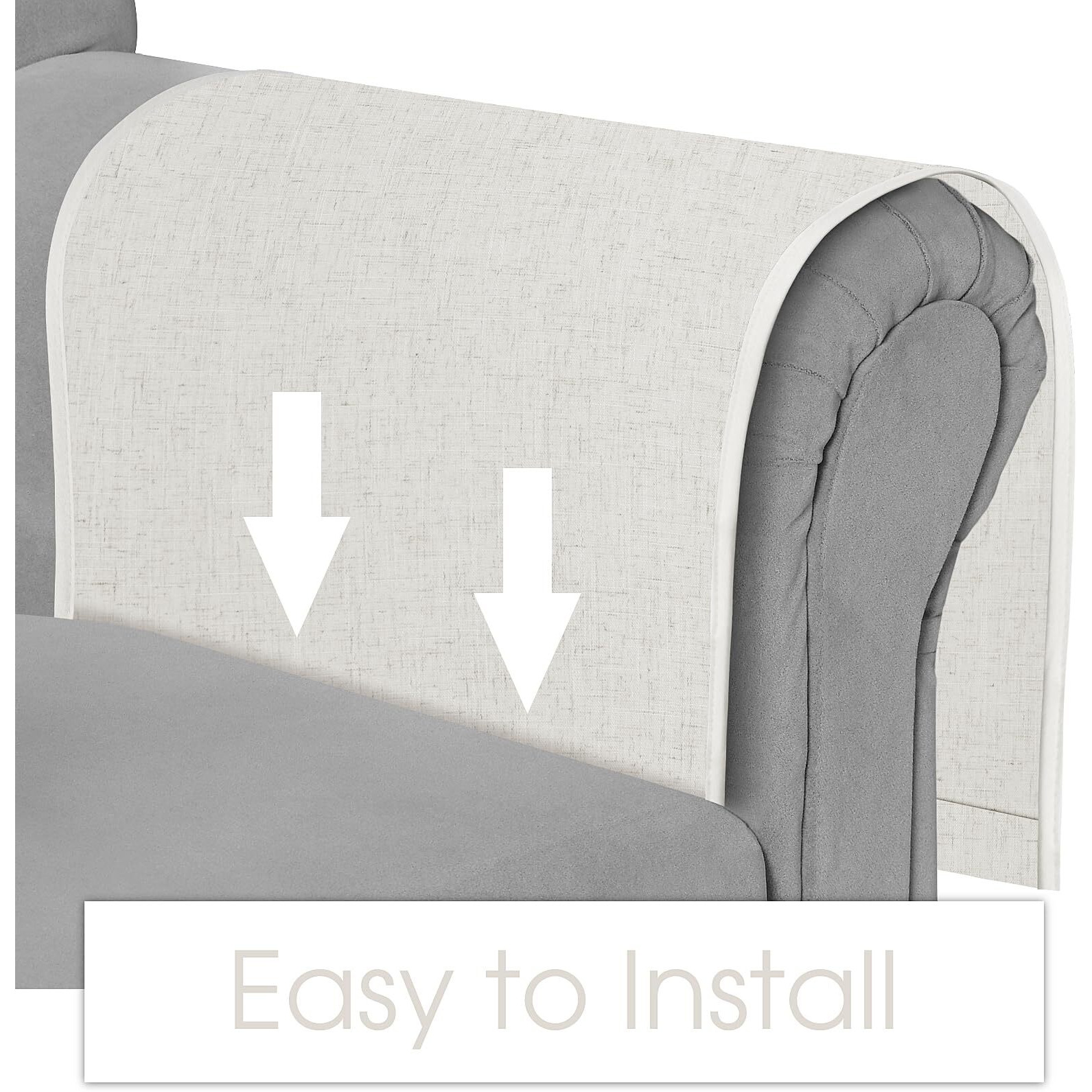 Joywell Remote Holder For Recliner Armchair Caddy Couch Armrest Remote Control Holder Non Slip Sofa Arm Chair Caddie With 6 Pocket For Magazine, Tablet, Phone, Ipad, Think Linen, Natural