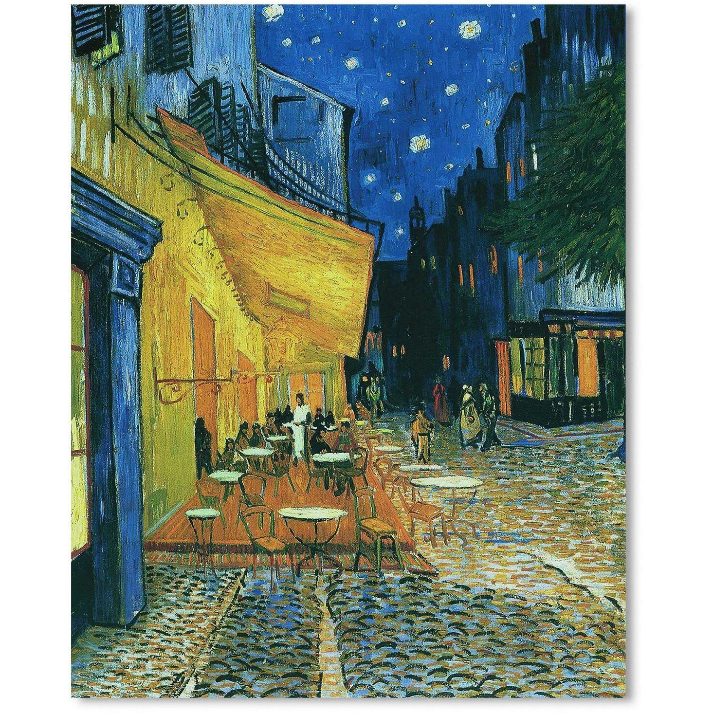 Van Gogh Canvas Wall Art Caf   Terrace At Night Oil Painting Picture Reproduction Bedroom Decor - Famous Art Prints Large Modern Artwork Framed Poster Home Decoration 16"" X 20""
