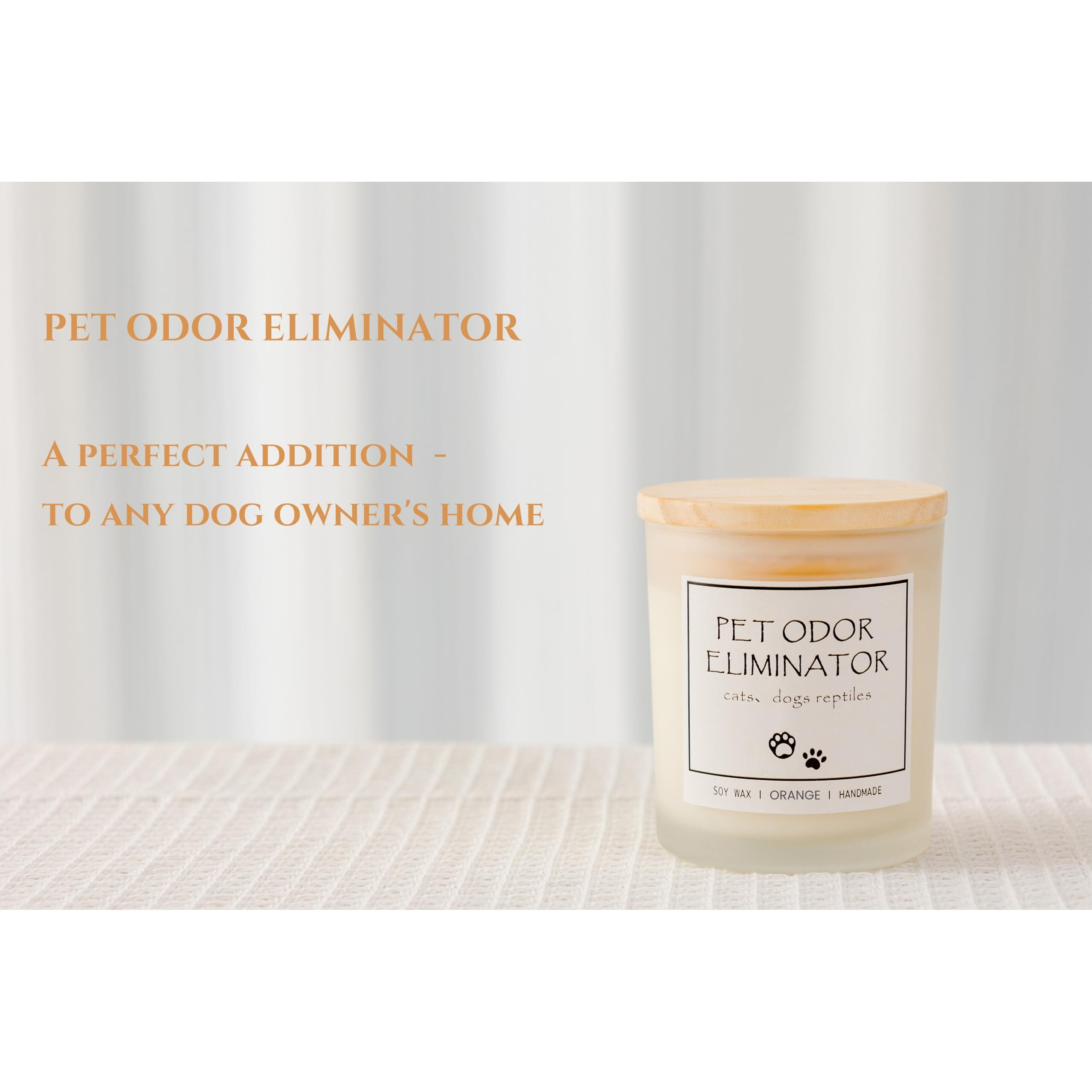 Pet Odor Eliminator Scented Candle - Deodorizing Candle For Pets, Pet Odor Freshener Candle, Dog Smell Eliminator For Home, Natural Soy Wax & Natural Essential Oils