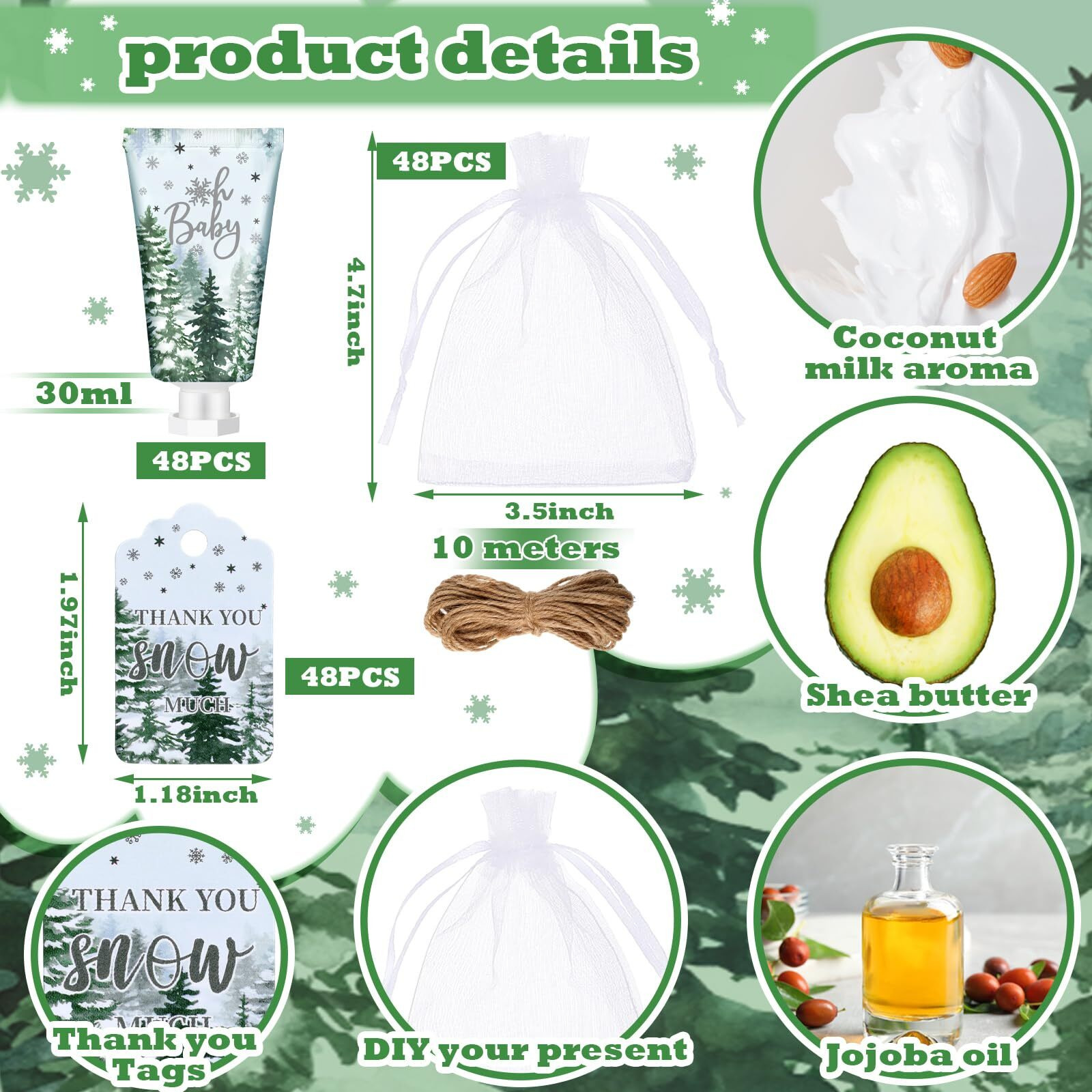Dansib 48 Sets Baby Shower Hand Cream Party Favors For Guests Gift Bulk Travel Size Hand Lotion Set For Baby Shower Wedding Christmas(Forest Baby)