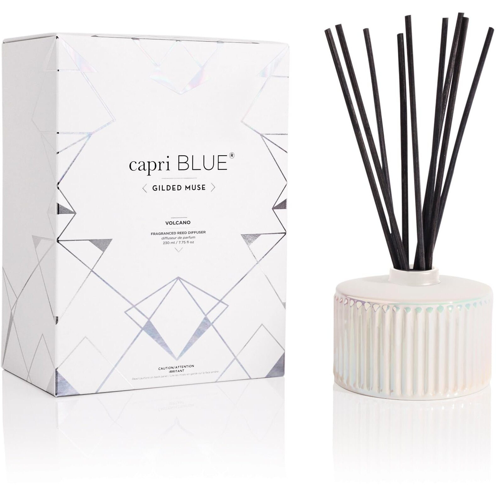 Capri Blue Muse Reed Oil Diffuser - Comes With Diffuser Sticks, Oil, And Glass Bottle - Aromatherapy Diffuser - 7.8 Fl Oz - Volcano