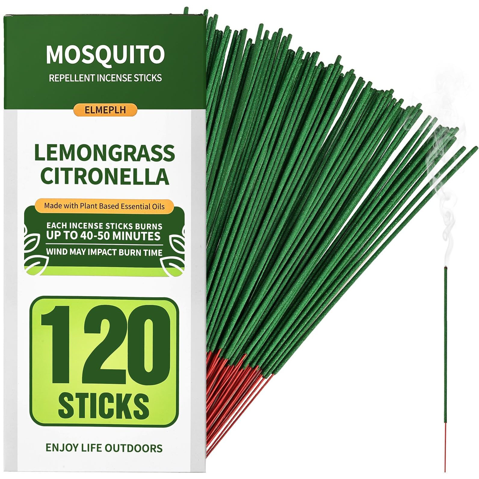 Mosquito Repellent Incense Sticks 120 Pieces Per Box - Citronella Incense Sticks Or Outdoor Patio/Citronella Oil/Lemongrass And Rosemary Oil/Made With Natural Based Essential