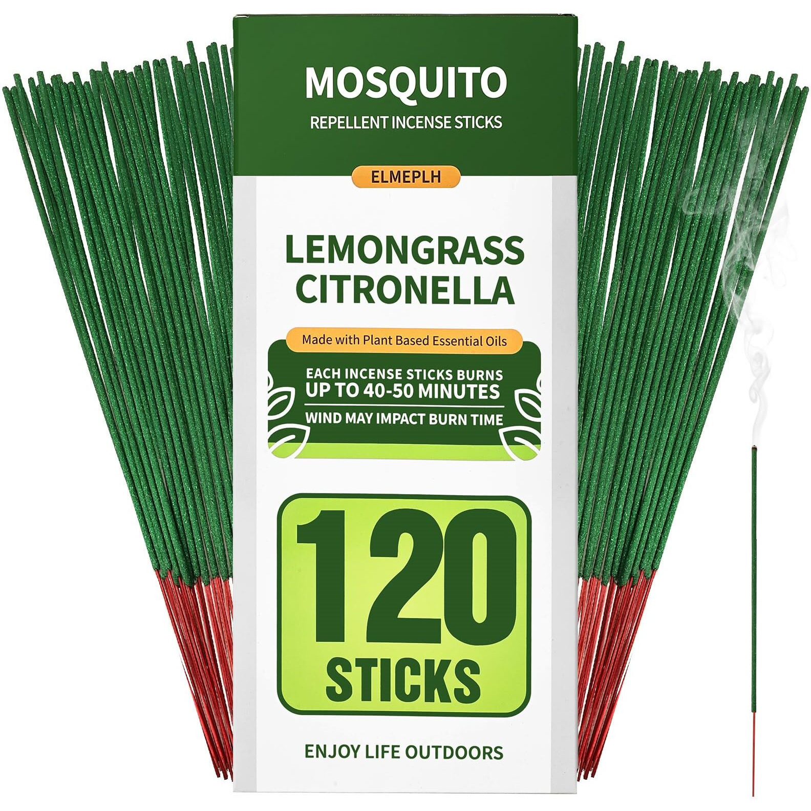 Mosquito Repellent Incense Sticks 120 Pieces Per Box - Citronella Incense Sticks Or Outdoor Patio/Citronella Oil/Lemongrass And Rosemary Oil/Made With Natural Based Essential