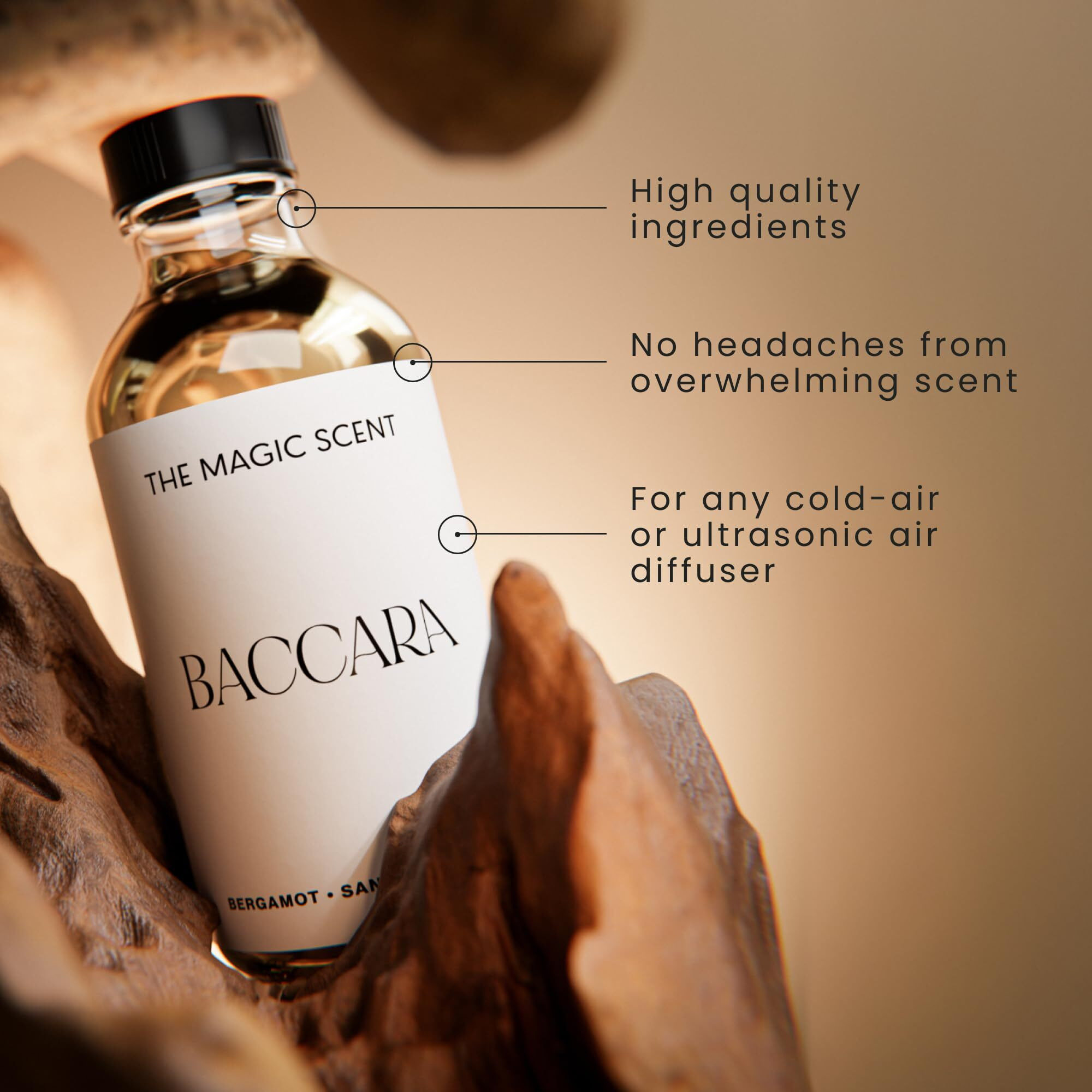 The Magic Scent Baccara Oils For Diffuser - Hvac, Cold-Air, & Ultrasonic Diffuser Oil Inspired By The Baccarat Rouge - Essential Oils For Diffusers Aromatherapy - 4 Fl Oz, 120 Ml