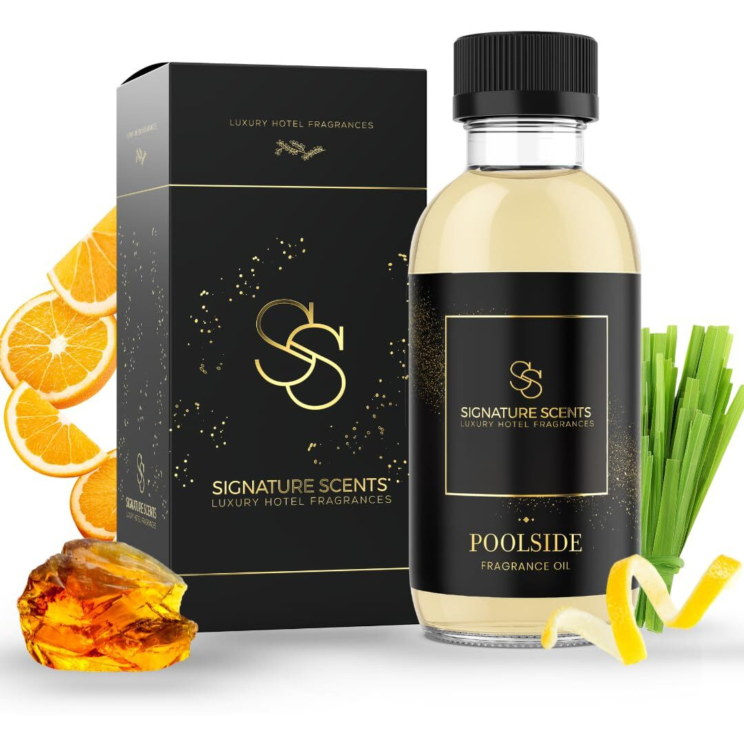 Signature Scents - Luxury Hotel Fragrances - Hotel Fragrance Oil - Diffuser Oil Blends For Aromatherapy (Poolside) 4.05 Fl Oz (120Ml)