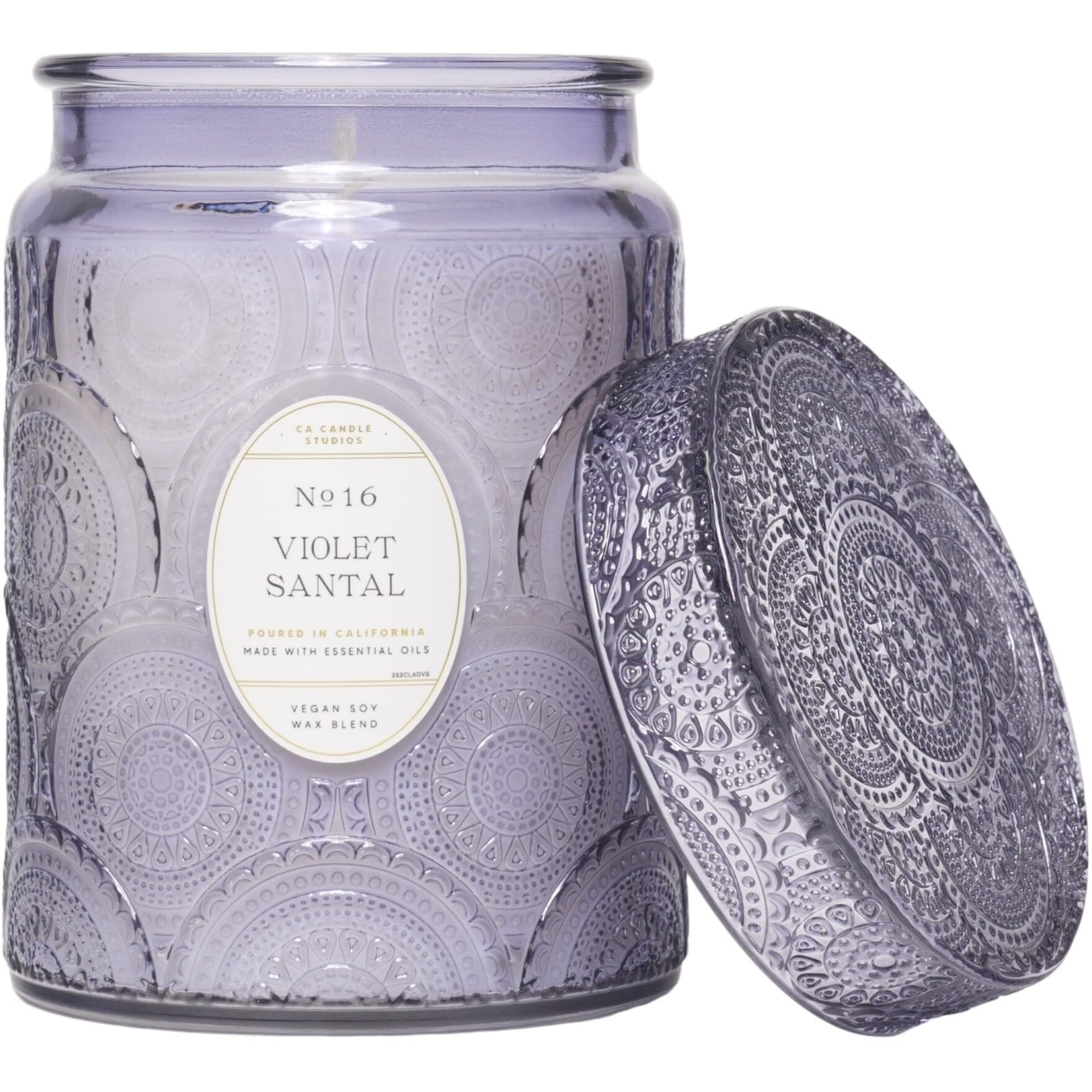 Leoben Co | Violet Santal | Classic Design Collection | 18Oz | 80 Hour Burn Time | Made To Set The Mood | Created With Natural Soy Wax And Essential Oils
