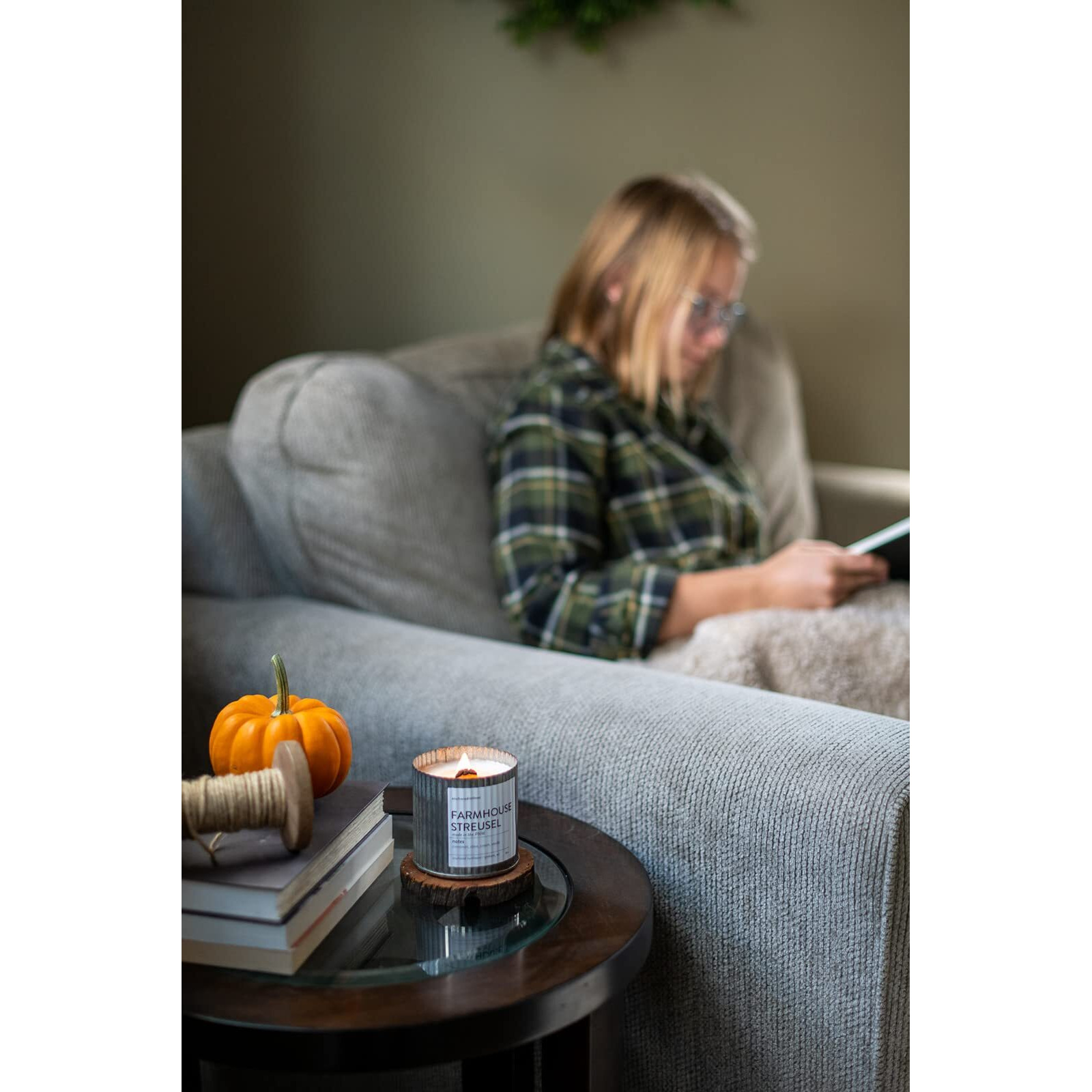 Anchored Northwest - Staycation Scented Rustic Vintage Candle, 10Oz Corrugated Metal Tin, American Cedar Wood Wick, Hand Poured, Essential Oil Blend 100% Soy Wax, 60 Hour Burn