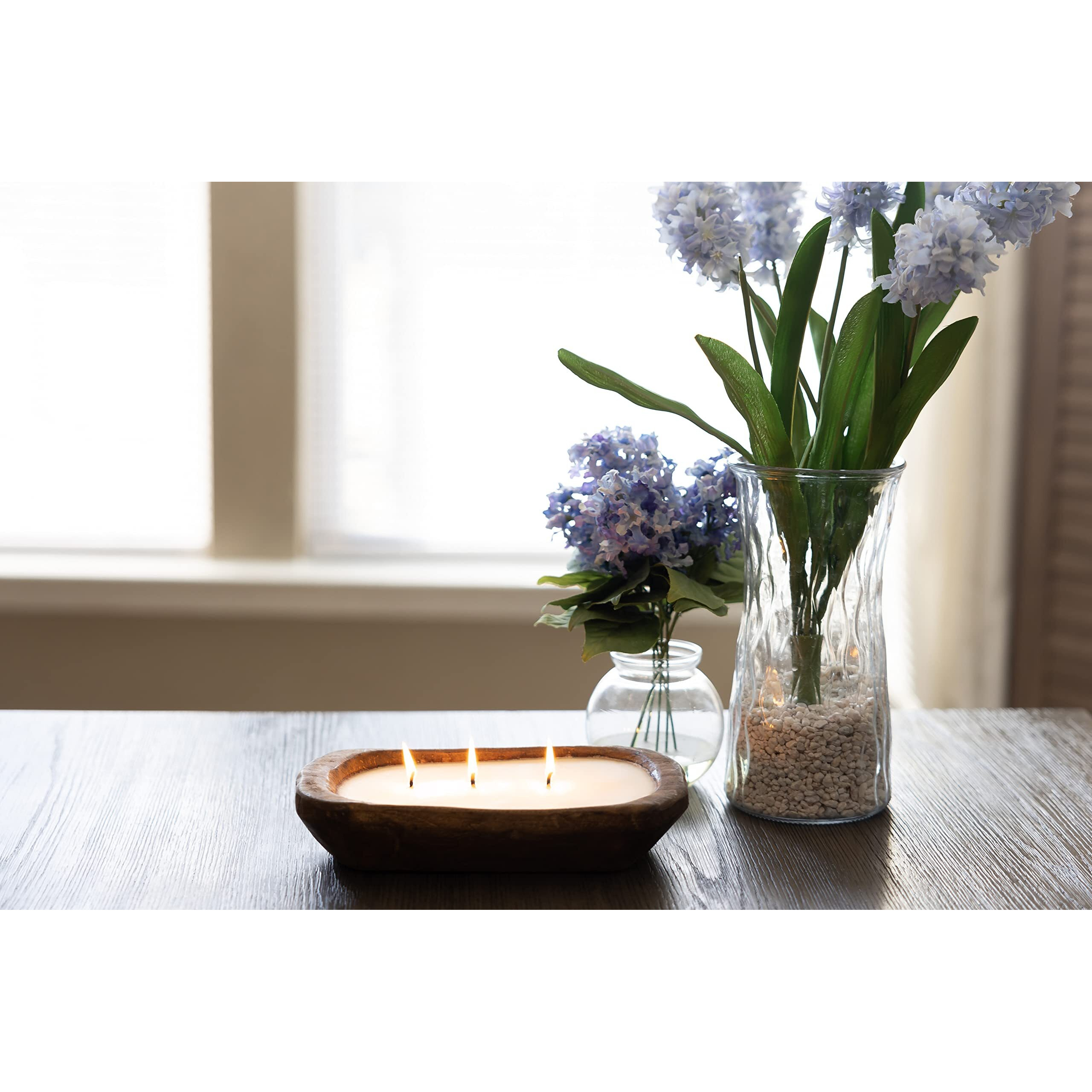 Red Barn Candle Company Wood Dough Bowl Candles | 100% Natural Soy Wax & Essential Oil Infused | Odor Eliminating + Pet Safe | Scented Candle Gifts For Men & Women (Pumpkin Spice, 3-Wick)