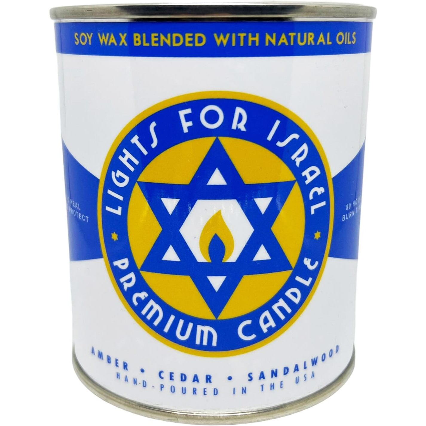 Long-Burning, One-Pint Premium Candles For Men | Vintage Inspired Oil Can Design | Soy Wax, Vegan Friendly, Made In The Usa | Fury Bros. | Classically Cool (Lights For Israel)