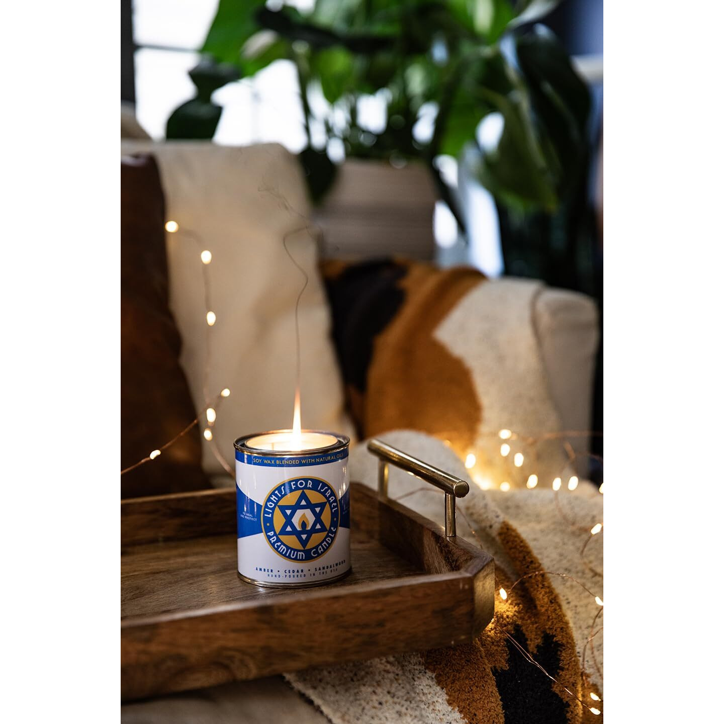 Long-Burning, One-Pint Premium Candles For Men | Vintage Inspired Oil Can Design | Soy Wax, Vegan Friendly, Made In The Usa | Fury Bros. | Classically Cool (Lights For Israel)