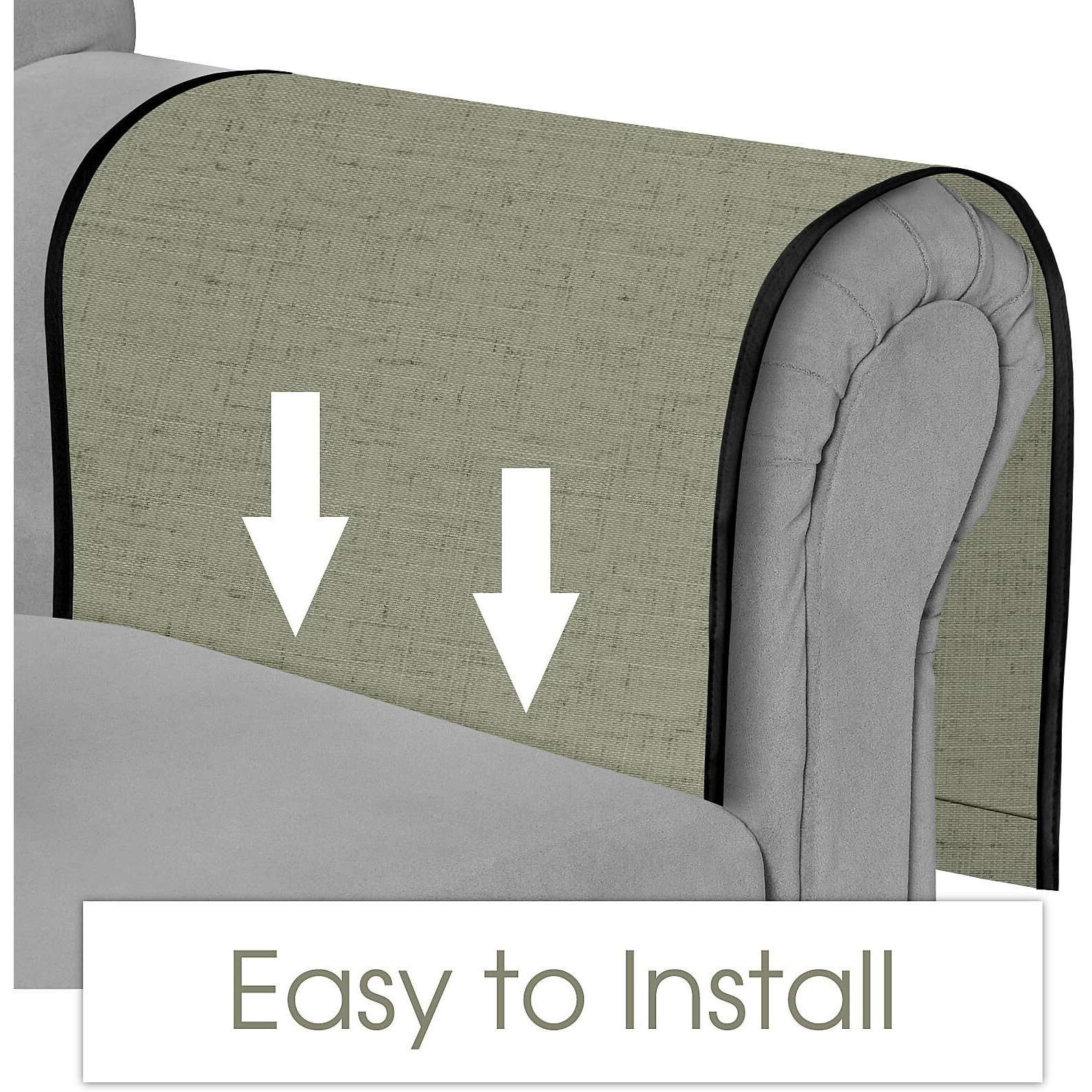 Joywell Remote Holder For Recliner Armchair Caddy Couch Armrest Non Slip Sofa Arm Chair Caddie With 6 Pocket For Magazine, Tablet, Phone, Ipad, Think Linen, Sage Green
