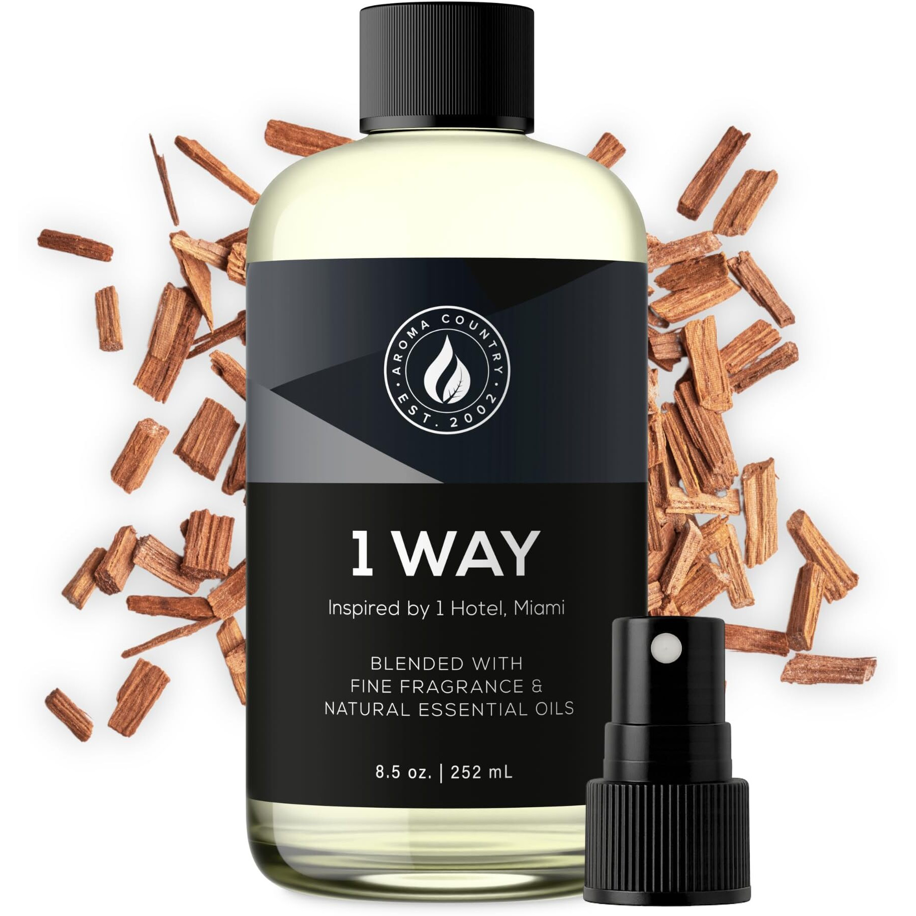 Aroma Country 1 Way Diffuser Oil - Luxury Hotel Santal Fragrance Oil For Diffuser Refill, Sandalwood Home Aroma Diffusers & Room Spray - My Way Premium Aromatherapy Oils & Home Scent (8.5 Fl Oz)