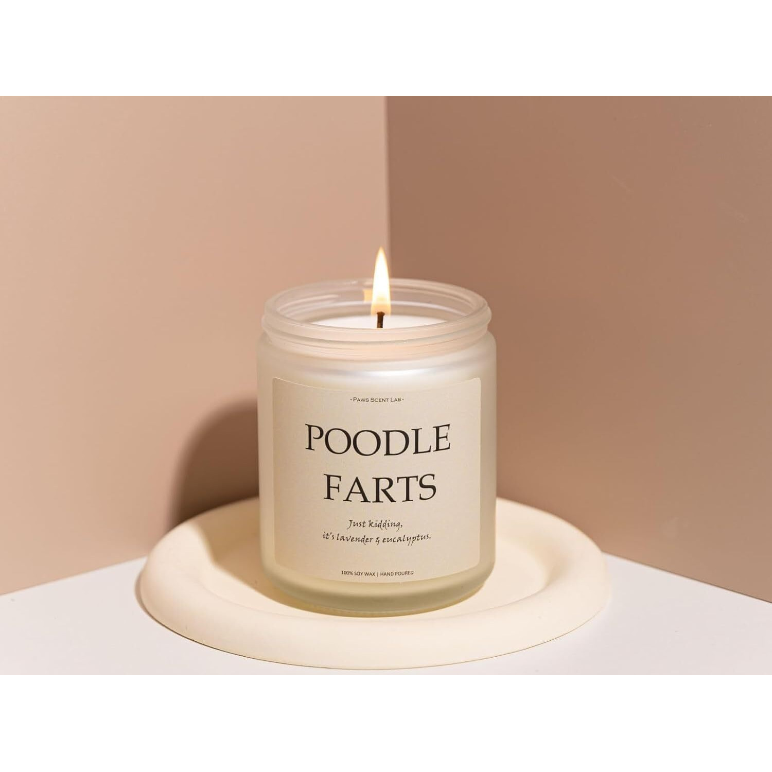 Poodle Gifts For Poodle Lovers, Standard Poodle Gifts, Dog Farts Candle, Dog Mom Gifts For Women - Lavender & Eucalyptus, Crafted By Natural Soy Wax & Natural Essential Oils, 7Oz