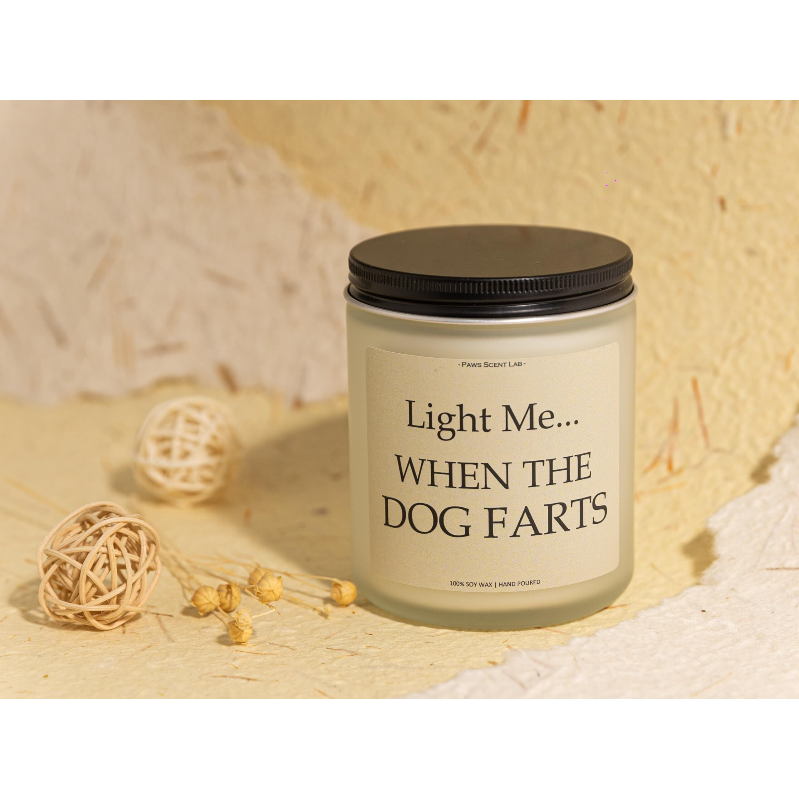 Light Me When The Dog Farts Candle, Gifts For Doggy Lovers, Dog Farts Candle, Pooch Mom Gifts For Women - Lavender & Eucalyptus, Crafted By Natural Soy Wax & Natural Essential Oils, 7Oz