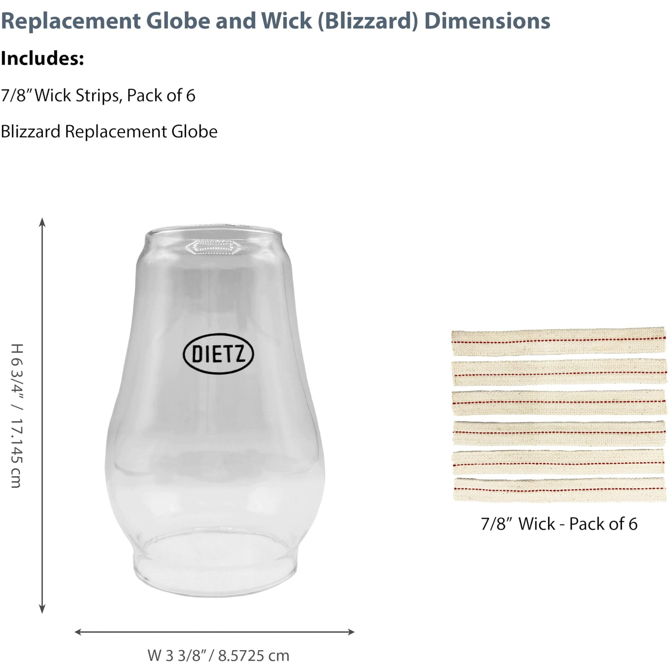 Light Of Mine - Dietz 80 Blizzard Oil Lantern With 7/8"" Replacement Wick Strips (Replacement Blizzard Globe With Wick)