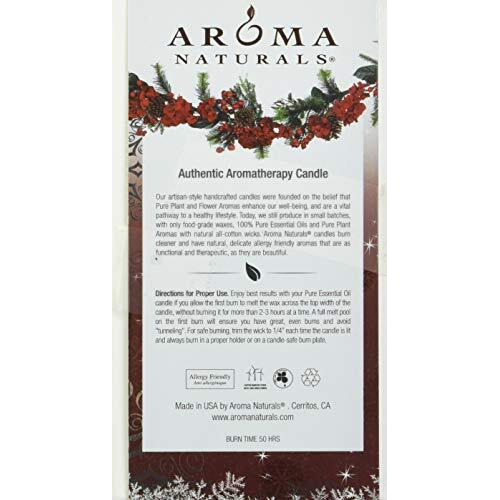 Aroma Naturals Holiday Orange, Clove And Cinnamon Essential Oil Scented Pillar Candle, Warm Spice, 2.5 Inch X 4 Inch