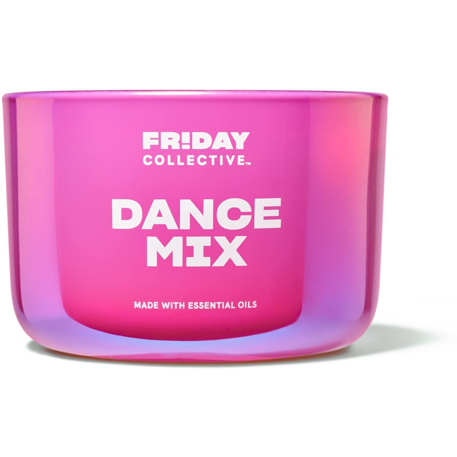 Friday Collective Dance Mix Candle, Pink Barbie Citrus Scented, Made With Essential Oils, 3 Wicks, 13.5 Oz