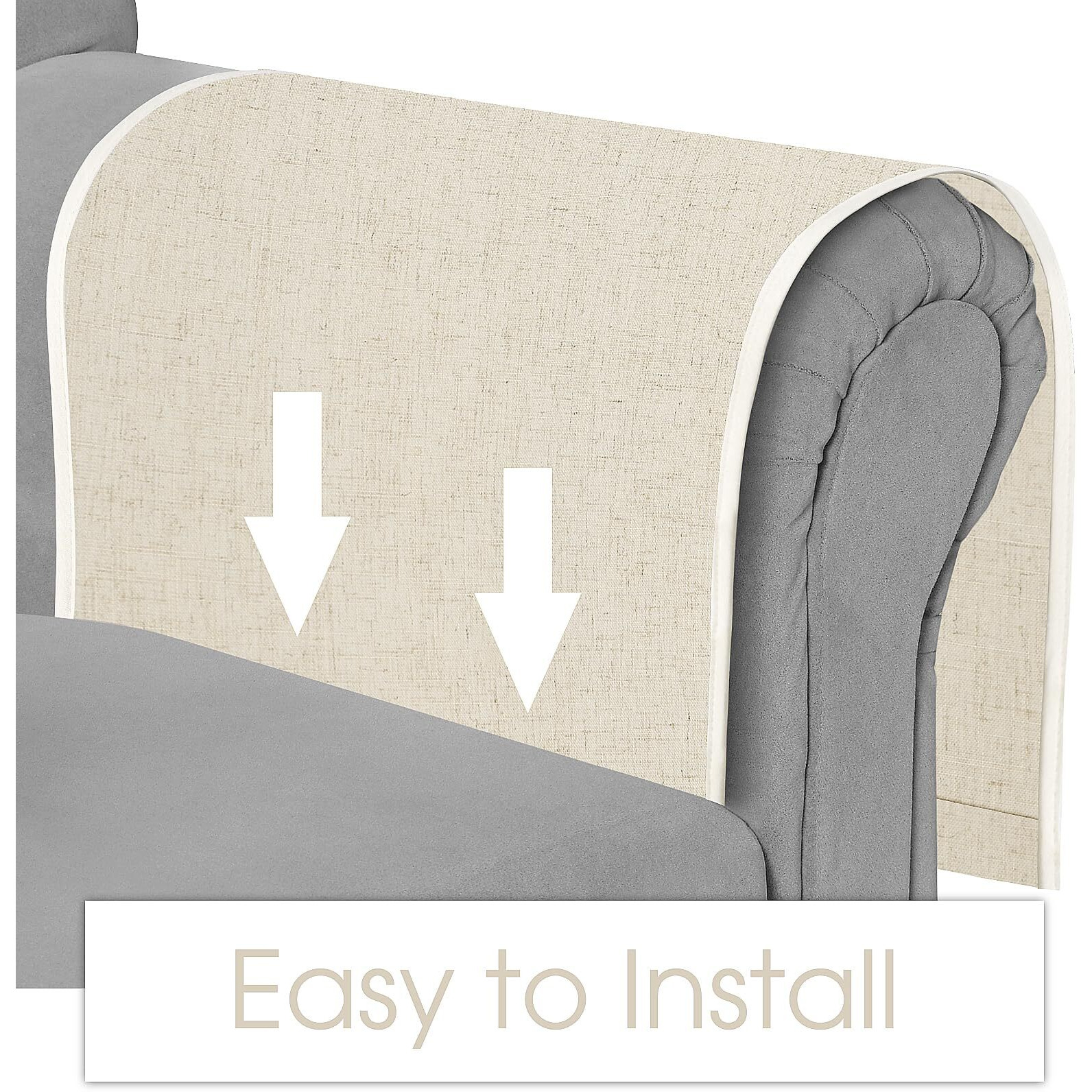 Joywell Remote Holder For Recliner Armchair Caddy Couch Armrest Non Slip Sofa Arm Chair Caddie With 6 Pocket For Magazine, Tablet, Phone, Ipad, Think Linen, Beige